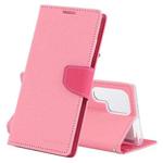 For Samsung Galaxy S22 Ultra 5G GOOSPERY FANCY DIARY Cross Texture Leather Phone Case(Pink)