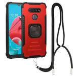 For LG K51/ K31 / Aristro5 Aluminum Alloy + TPU Phone Case with Lanyard(Red)