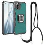 For Xiaomi Mi 11 Aluminum Alloy + TPU Phone Case with Lanyard(Green)