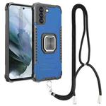 For Xiaomi Mi 11i 5G / Mi 11X / Poco F3 Aluminum Alloy + TPU Phone Case with Lanyard(Blue)