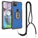 For Motorola Moto G 5G / One 5G Ace Aluminum Alloy + TPU Phone Case with Lanyard(Blue)