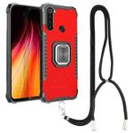 For Xiaomi Redmi Note 8 Aluminum Alloy + TPU Phone Case with Lanyard(Red)
