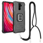 For Xiaomi Redmi Note 8 Pro Aluminum Alloy + TPU Phone Case with Lanyard(Black)