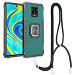 For Xiaomi Redmi Note 9S / Note 9 Pro Aluminum Alloy + TPU Phone Case with Lanyard(Green)