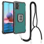 For Xiaomi Redmi Note 10 4G / Note 10S Aluminum Alloy + TPU Phone Case with Lanyard(Green)
