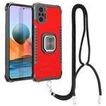 For Xiaomi Redmi Note 10 Pro / Note 10 Pro Max Aluminum Alloy + TPU Phone Case with Lanyard(Red)