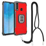 For vivo Y19 Aluminum Alloy + TPU Phone Case with Lanyard(Red)