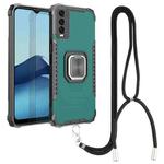 For vivo Y20 / Y20i / Y20s / Y12a / Y12s Aluminum Alloy + TPU Phone Case with Lanyard(Green)