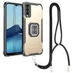For vivo Y20 / Y20i / Y20s / Y12a / Y12s Aluminum Alloy + TPU Phone Case with Lanyard(Gold)