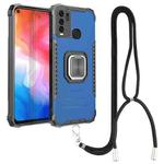 For vivo Y50 / Y30 Aluminum Alloy + TPU Phone Case with Lanyard(Blue)
