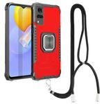 For vivo Y51 2020 / Y31 Aluminum Alloy + TPU Phone Case with Lanyard(Red)