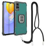 For vivo Y51 2020 / Y31 Aluminum Alloy + TPU Phone Case with Lanyard(Green)