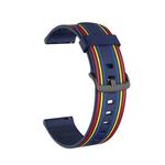 20mm Stripe Silicone Watch Band(Dark Blue)