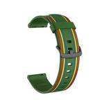 22mm Stripe Silicone Watch Band(Army Green)