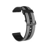 22mm Stripe Silicone Watch Band(Black White)