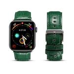 For Apple Watch Series 7 41mm / 6 & SE & 5 & 4 40mm / 3 & 2 & 1 38mm Cowhide Crocodile Texture Strap Watch Band(Green)