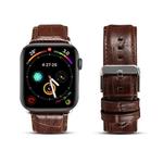 For Apple Watch Series 8&7 41mm / SE 2&6&SE&5&4 40mm / 3&2&1 38mm Cowhide Crocodile Texture Strap Watch Band(Coffee)