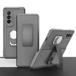 For Samsung Galaxy Z Fold3 5G GKK Foldable Armor Phone Case with Ring & Back Clip Holder(Grey)