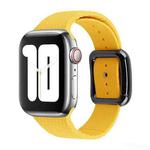 Black Buckle Silicone Watch Band For Apple Watch Series 8&7 41mm / SE 2&6&SE&5&4 40mm / 3&2&1 38mm(Yellow)