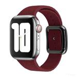 Black Buckle Silicone Watch Band For Apple Watch Series 8&7 41mm / SE 2&6&SE&5&4 40mm / 3&2&1 38mm(Wine Red)