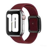 Black Buckle Silicone Watch Band For Apple Watch Ultra 49mm / Series 8&7 45mm / SE 2&6&SE&5&4 44mm / 3&2&1 42mm(Wine Red)
