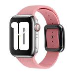 Black Buckle Silicone Watch Band For Apple Watch Ultra 49mm / Series 8&7 45mm / SE 2&6&SE&5&4 44mm / 3&2&1 42mm(Light Pink)