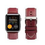 For Apple Watch Series 8&7 41mm / SE 2&6&SE&5&4 40mm / 3&2&1 38mm Environmental Protection Genuine Leather Watch Band Watch Band(Red-brown)