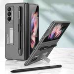 For Samsung Galaxy Z Fold3 5G GKK Ultra-thin PC Phone Flip Case with Holder & Pen Slot(Grey)
