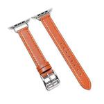 14mm Cowhide Leather Watch Band For Apple Watch Series 7 45mm/6&SE&5&4 44mm/3&2&1 42mm(Orange)