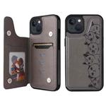 For iPhone 13 mini Six Cats Embossing Pattern Shockproof Phone Case (Grey)