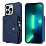 For iPhone 13 Pro Zipper Shockproof Protective Phone Case (Blue)