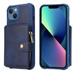 For iPhone 13 Zipper Shockproof Protective Phone Case(Blue)