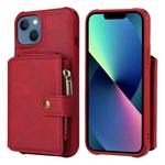 For iPhone 13 mini Zipper Shockproof Protective Phone Case (Red)