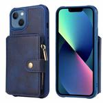 For iPhone 13 mini Zipper Shockproof Protective Phone Case (Blue)