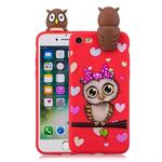 For iPhone 7 / 8 Shockproof Cartoon TPU Protective Case(Red Owl)