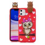 For iPhone 11 Pro Max Shockproof Cartoon TPU Protective Case(Red Owl)