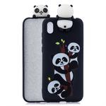 For Huawei Enjoy 8s Shockproof Cartoon TPU Protective Case(Three Pandas)