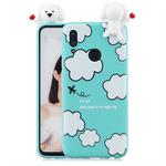 For Huawei P Smart 2019 Shockproof Cartoon TPU Protective Case(Clouds)
