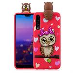 For Huawei P20 Shockproof Cartoon TPU Protective Case(Red Owl)