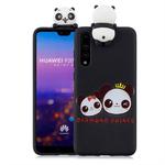 For Huawei P20 Pro Shockproof Cartoon TPU Protective Case(Two Pandas)
