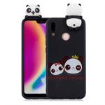 For Huawei P20 Lite Shockproof Cartoon TPU Protective Case(Two Pandas)