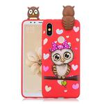 For Huawei Y6 (2019) Shockproof Cartoon TPU Protective Case(Red Owl)