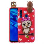 For Huawei Y7 (2019) Shockproof Cartoon TPU Protective Case(Red Owl)