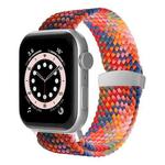 Nylon Braid Watch Band For Apple Watch Series 8&7 41mm / SE 2&6&SE&5&4 40mm / 3&2&1 38mm(Colorful Pink)