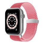 Nylon Braid Watch Band For Apple Watch Ultra 49mm / Series 8&7 45mm / SE 2&6&SE&5&4 44mm / 3&2&1 42mm(Pink)