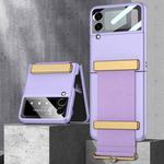 For Samsung Galaxy Z Flip3 5G GKK Ultra-thin Full Coverage Phone Case with Wristband(Purple)