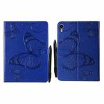 Pressed Printing Butterfly Pattern Horizontal Flip Leather Tablet Case For iPad mini 6(Blue)