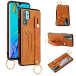 For Huawei P30 Pro Wristband Wallet Leather Phone Case(Yellow)
