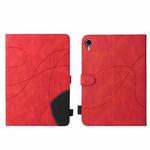 Dual-color Splicing Horizontal Flip Leather Tablet Case For iPad mini 6(Red)