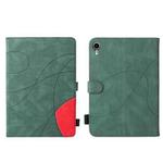 Dual-color Splicing Horizontal Flip Leather Tablet Case For iPad mini 6(Green)